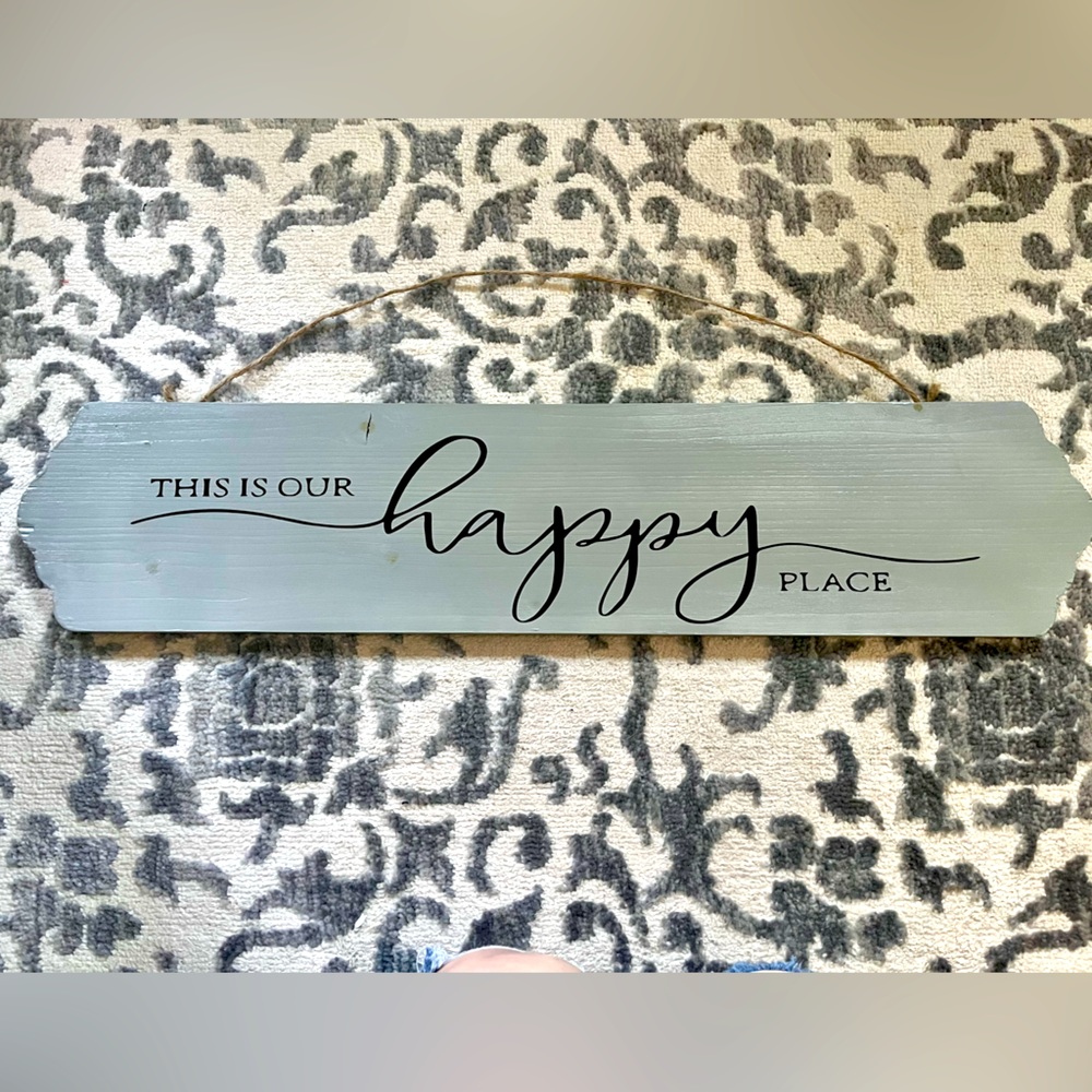 “This Is Our Happy Place” Handmade Sign
